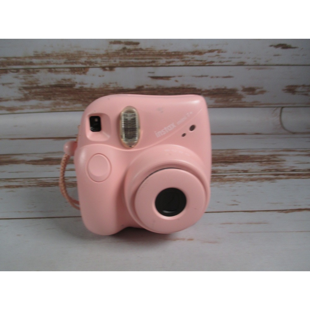 Fujifilm Instax Mini 7+ Instant Camera Light Pink MISSING BATTERY DOOR Used